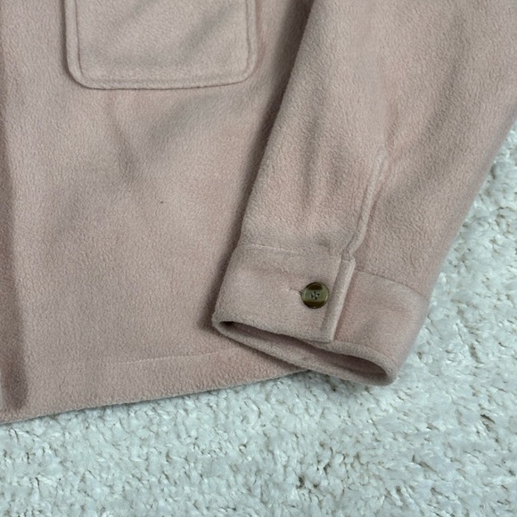 Altar’d State Women's Light Pink Button Up Cropped Fleece Jacket Size Large - Picture 3 of 9